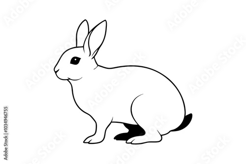 Rabbit Silhouette | isolated vector silhouette illustration on white background