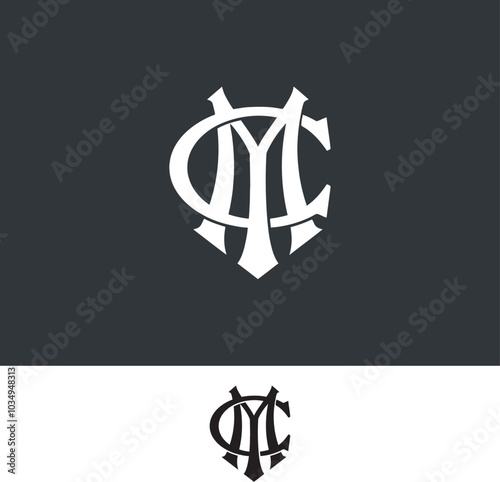 MC, CM, monogram initial Letter Logo