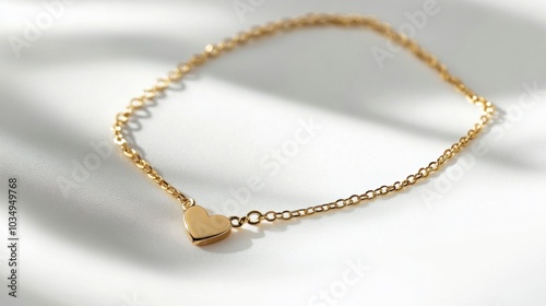 Elegant Gold Heart Bracelet on Soft Surface