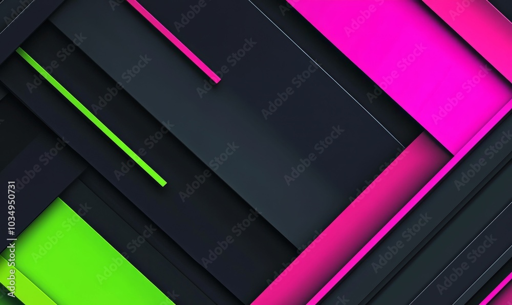 Abstract geometric background, black, green, pink. Abstract geometric background, black, green, pink.