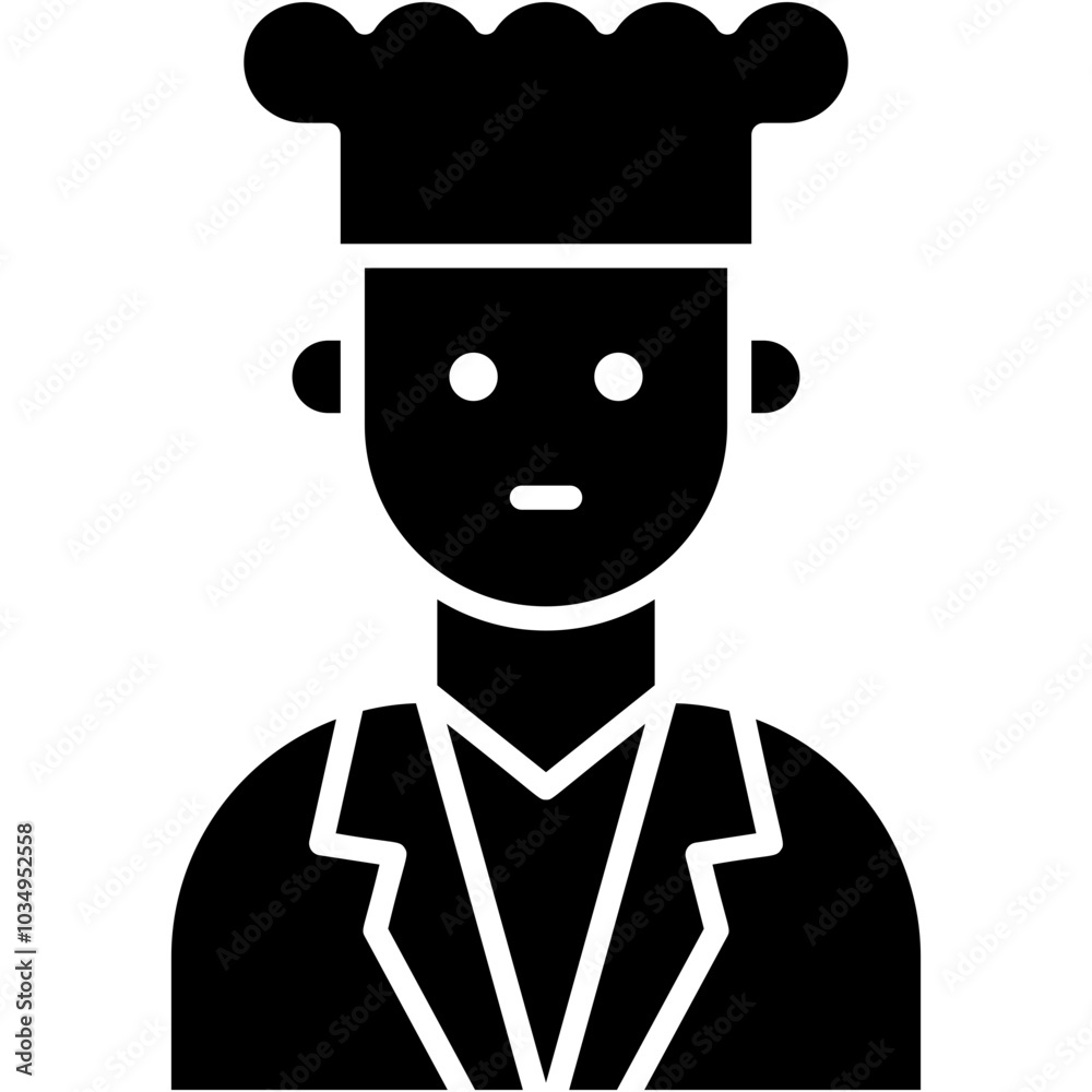 Vector Icon chef, professional, service, hotel, boy Vector Icon chef, professional, service, hotel, boy