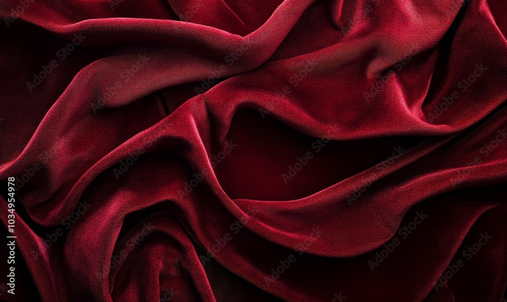 Red fabric draped with folds.