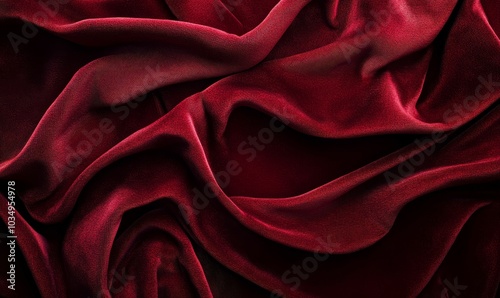 Red fabric draped with folds.