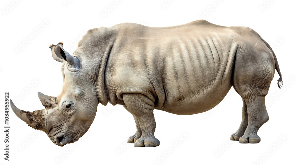 Fototapeta premium Rhinoceros in the Wild Full-Body View