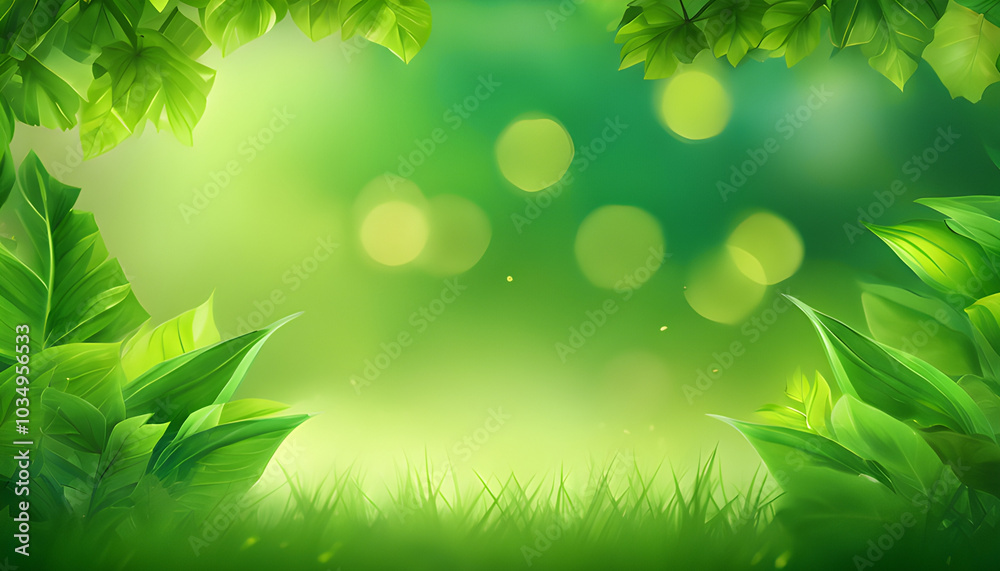 Peace manifests itself in lush green fields bathed in soft sunlight. The foreground shows a close-up view of bright green grass, generative ai Peace manifests itself in lush green fields bathed in soft sunlight. The foreground shows a close-up view of bright green grass, generative ai
