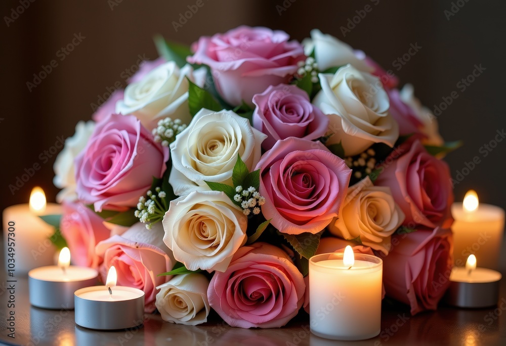 roses and candle roses and candle