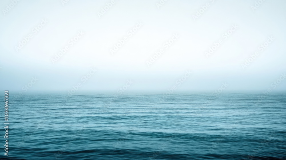 custom made wallpaper toronto digitalCalm Azure Ocean Under Soft Misty Sky