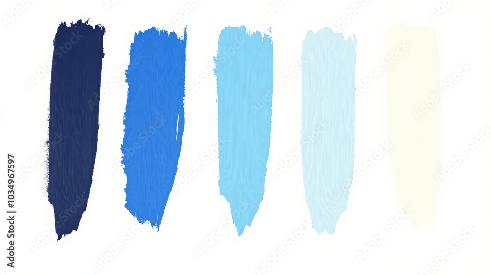 Generative AI, Minimalist gradient transition of seven vertical brushstrokes from deep navy blue to pure white, creating a calming and balanced visual effect Generative AI, Minimalist gradient transition of seven vertical brushstrokes from deep navy blue to pure white, creating a calming and balanced visual effect