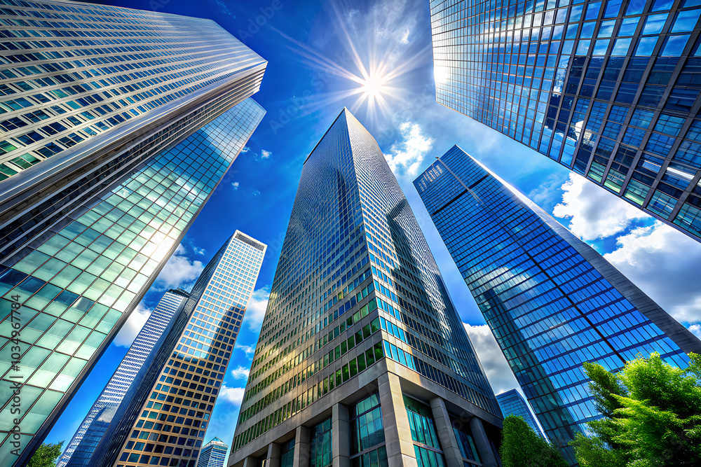 Obraz premium Office building, Business skyscrapers