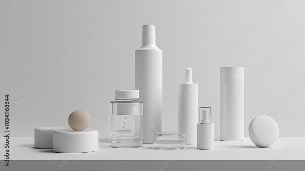 White Minimalist Product Display on a Table White Minimalist Product Display on a Table