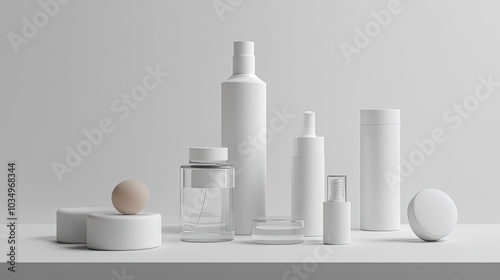 Wallpaper Mural White Minimalist Product Display on a Table Torontodigital.ca