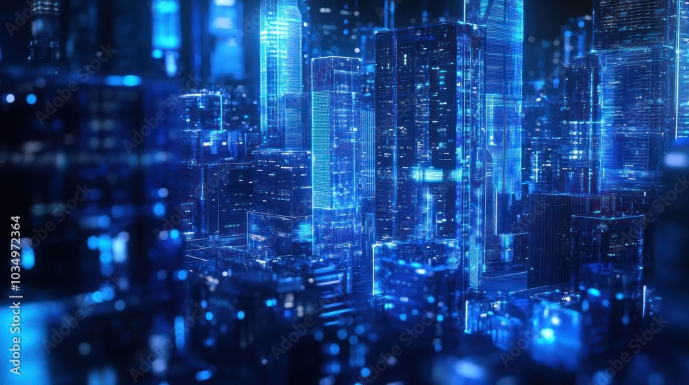 Futuristic Cityscape - Digital Architecture and Technology Futuristic Cityscape - Digital Architecture and Technology