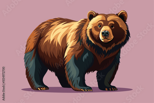 brown bear cartoon  vector illustration.