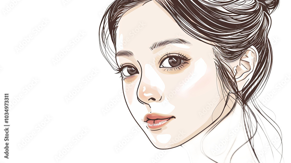 Elegant Portrait of a Young Woman with Beautiful Features Elegant Portrait of a Young Woman with Beautiful Features