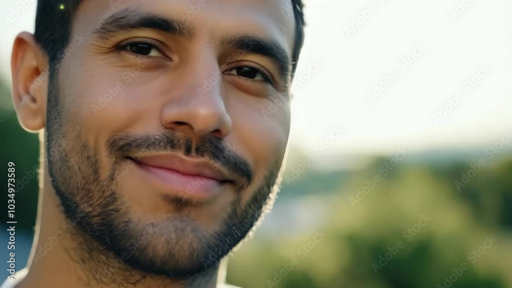 Portrait of a smiling man outdoors on a sunny day Portrait of a smiling man outdoors on a sunny day