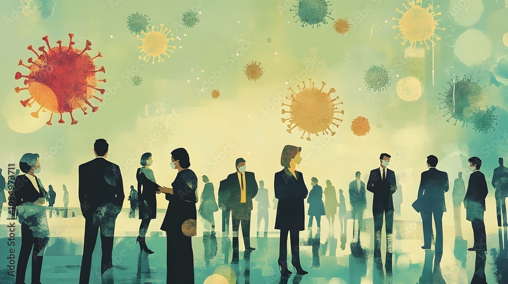 Business people regarded as icons of the Covid-19 pandemic medical network connection, developing people's awareness and spreading interest in their health care, growing more in hospital and health in Business people regarded as icons of the Covid-19 pandemic medical network connection, developing people's awareness and spreading interest in their health care, growing more in hospital and health in