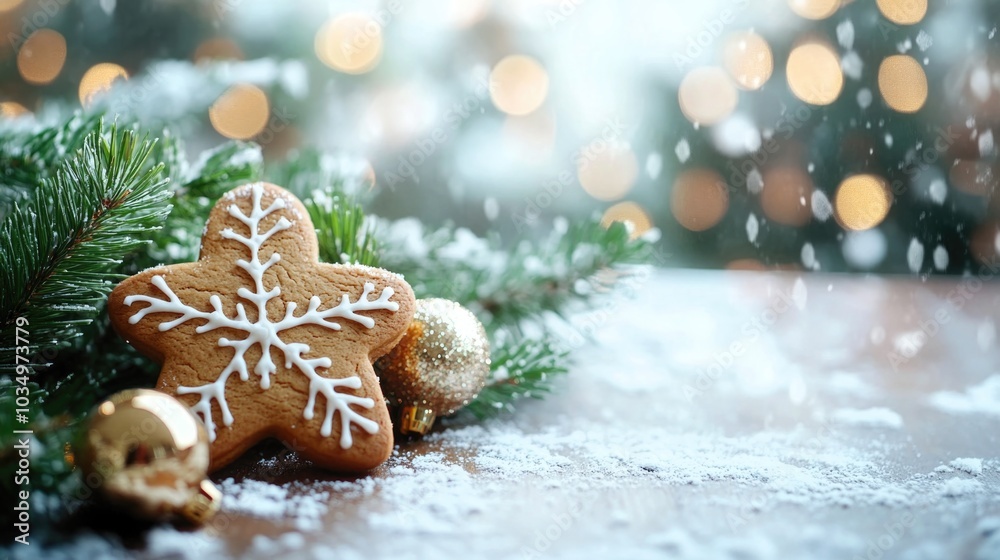 Christmas gingerbread cookies with Christmas decorations. Traditional Christmas baking. Christmas gingerbread cookies with Christmas decorations. Traditional Christmas baking.