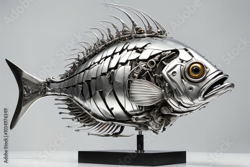 Mechanical metallic fish fi...