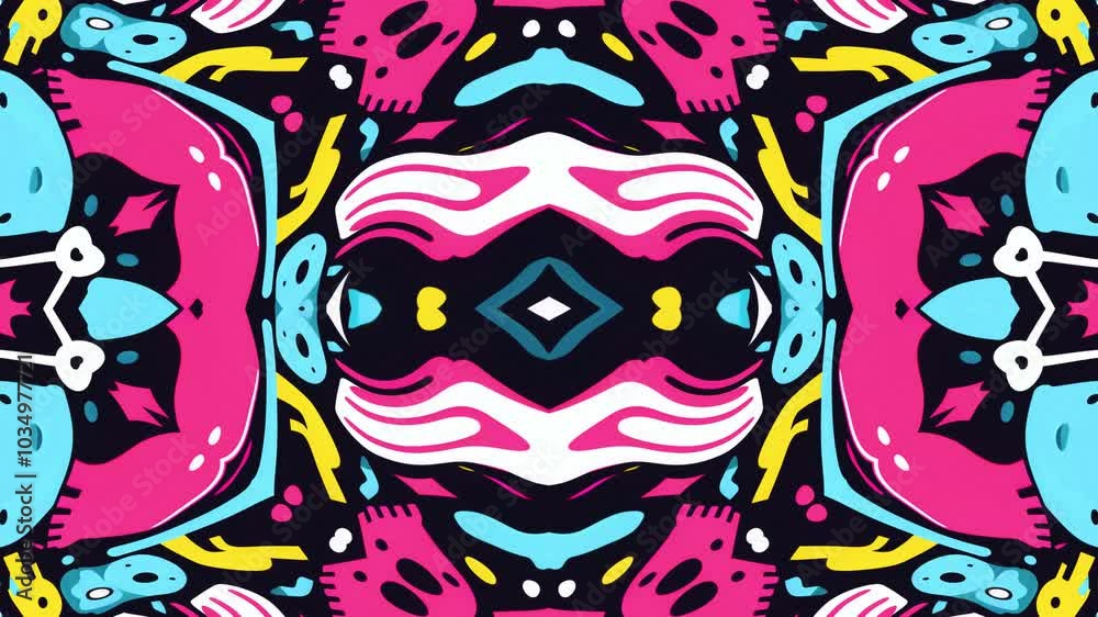 Abstract Kaleidoscope Background. Futuristic audiovisual vj seamless loop. 4K Fractal Animation Footage Abstract Kaleidoscope Background. Futuristic audiovisual vj seamless loop. 4K Fractal Animation Footage