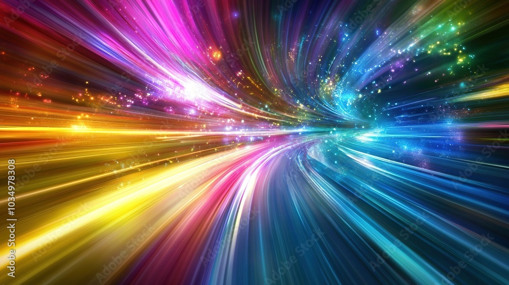 Colorful Light Trails in Vibrant Motion Colorful Light Trails in Vibrant Motion