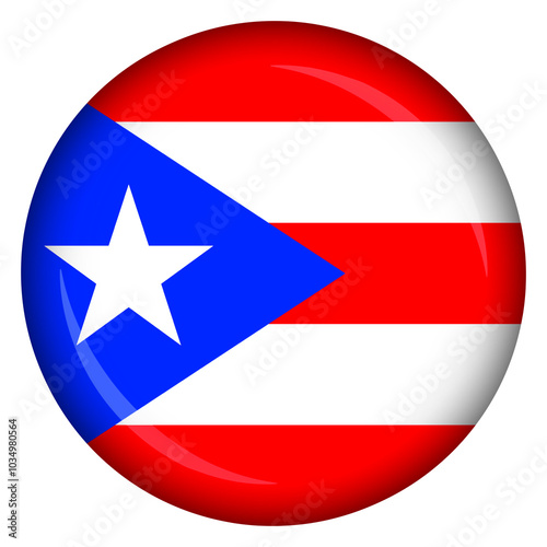 Free Download National flag of puerto rico circle shape pin and badge - GFXLoad