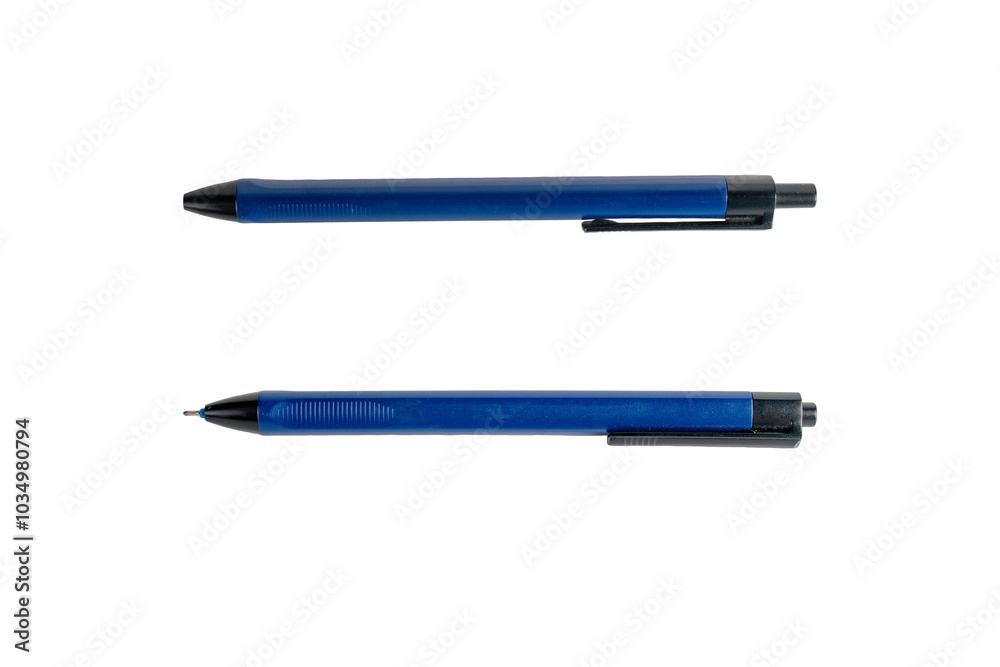 Blue pen on transparent background Blue pen on transparent background