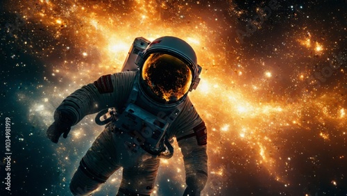 Wallpaper Mural Astronauts are surrounded by bright stars and nebulae in stunning outer space scenes Torontodigital.ca
