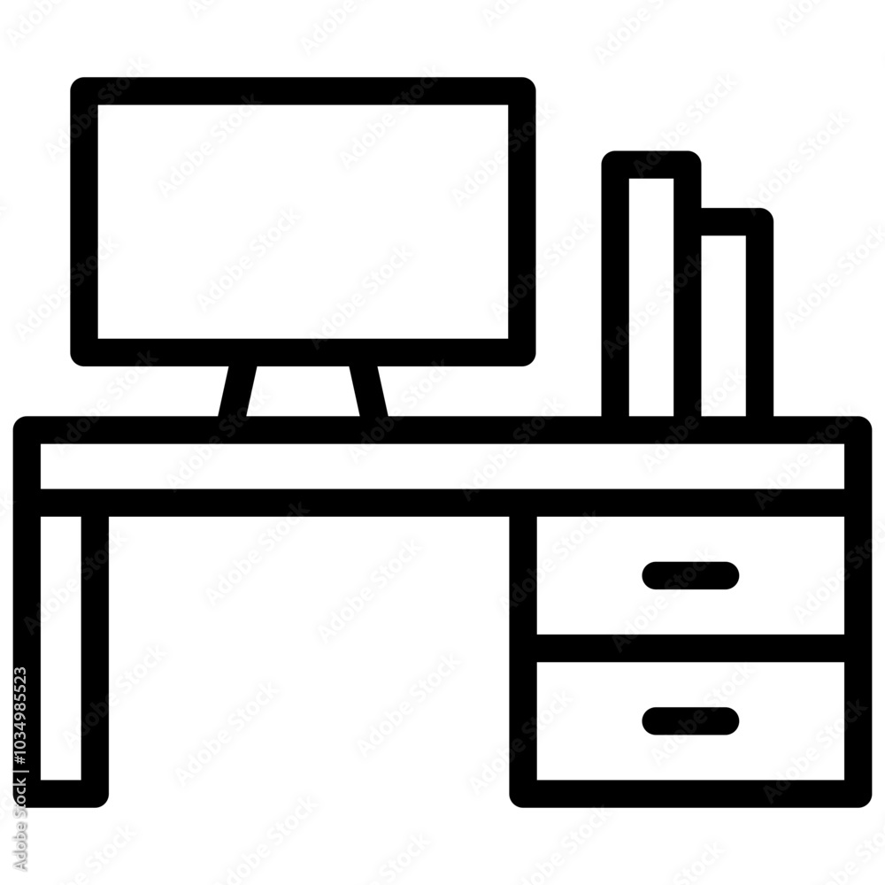 workplace icon illustration design with outline workplace icon illustration design with outline