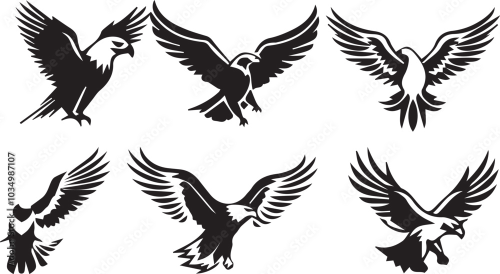 Eagle Vector icon set Eagle Vector icon set