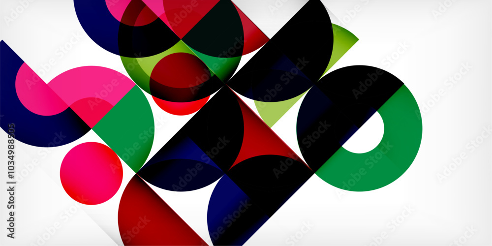 Minimal geometric abstract background. Circle square and triangle design. Trendy techno business template for wallpaper, banner, background or landing Minimal geometric abstract background. Circle square and triangle design. Trendy techno business template for wallpaper, banner, background or landing