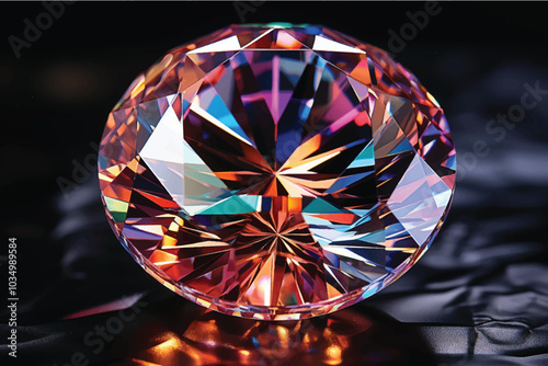 Beautiful blue topaz on a dark background. Isolated with clipping path. 3d illustration