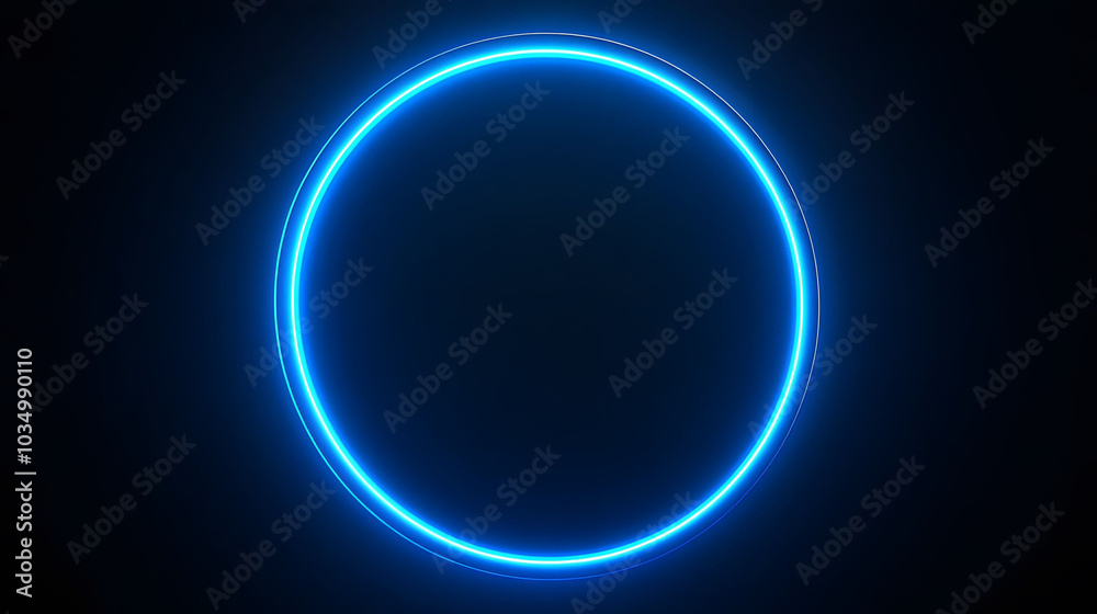 Vibrant blue neon circle illuminated by dynamic flashes, showcasing a striking solarizing effect, high-resolution visual impact. Vibrant blue neon circle illuminated by dynamic flashes, showcasing a striking solarizing effect, high-resolution visual impact.