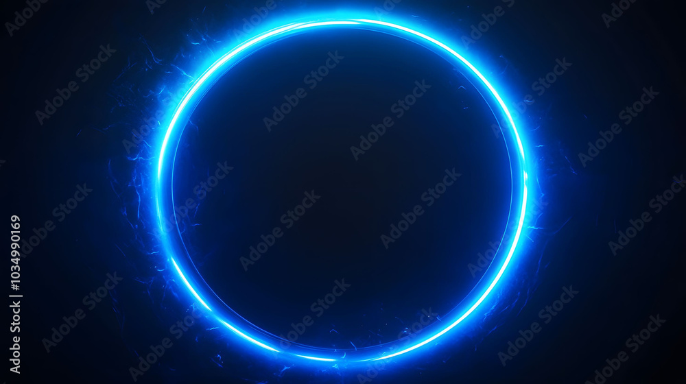 Blue neon circle with dynamic flashes, vibrant energy, captivating glow, striking visual impact, modern aesthetic, high-resolution clarity Blue neon circle with dynamic flashes, vibrant energy, captivating glow, striking visual impact, modern aesthetic, high-resolution clarity