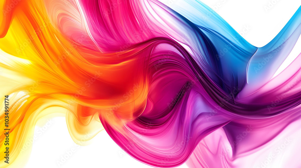 Vibrant Fluidity, Dynamic abstract patterns in vivid colors flowing gracefully on a clean white canvas, evoking energy and creativity Vibrant Fluidity, Dynamic abstract patterns in vivid colors flowing gracefully on a clean white canvas, evoking energy and creativity
