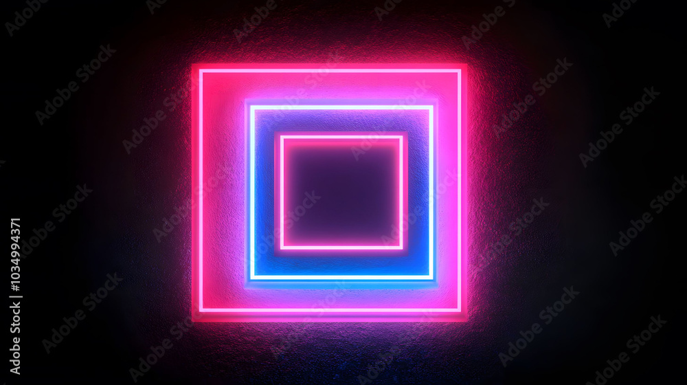 Vibrant Neon Square with Intricate Details, Set against a Deep Black Canvas, Illuminated by RGB Backlight Vibrant Neon Square with Intricate Details, Set against a Deep Black Canvas, Illuminated by RGB Backlight
