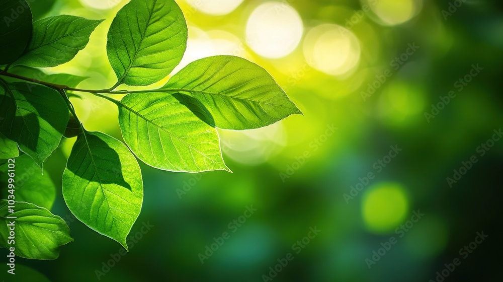 Lush Green Leaves in Soft Natural Light Lush Green Leaves in Soft Natural Light