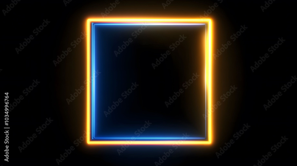 Neon Motion Graphic Frame, vibrant two-tone blue and yellow lights in a Cyberpunk theme, dynamic overlay on black backdrop. Neon Motion Graphic Frame, vibrant two-tone blue and yellow lights in a Cyberpunk theme, dynamic overlay on black backdrop.