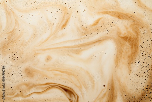 Coffee Foam Texture: Close Up of Creamy Swirls