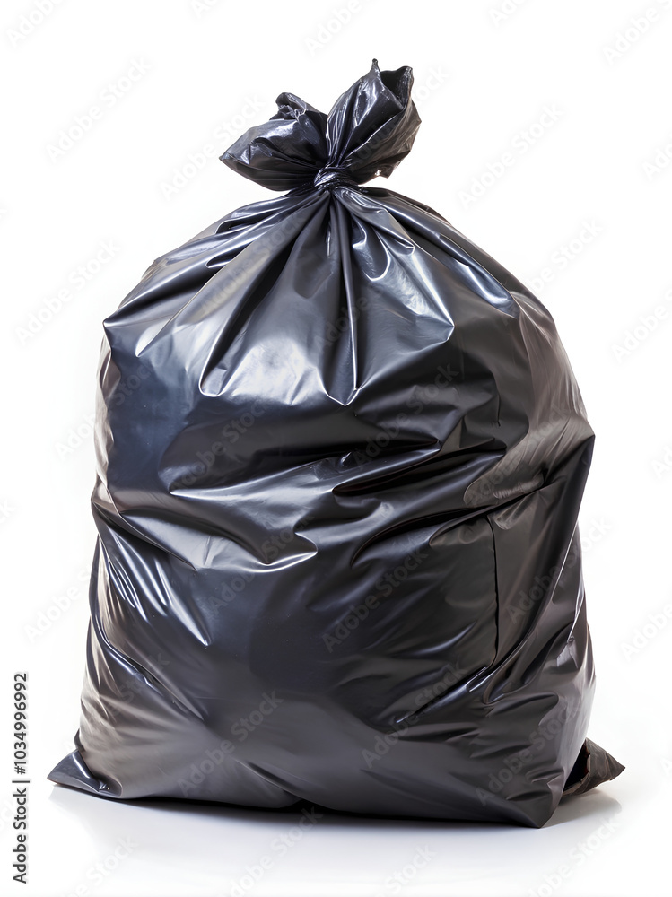 Black Garbage bag for trash isolated on white background, Clipping path Black Garbage bag for trash isolated on white background, Clipping path