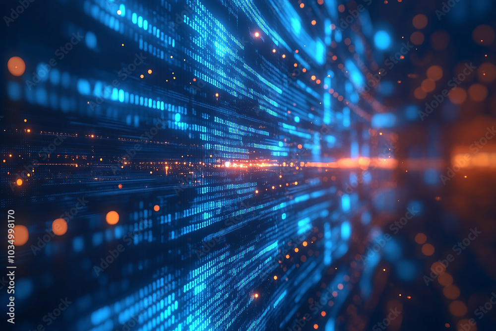 A vibrant digital landscape showcasing flowing data streams and glowing binary code in a futuristic setting A vibrant digital landscape showcasing flowing data streams and glowing binary code in a futuristic setting