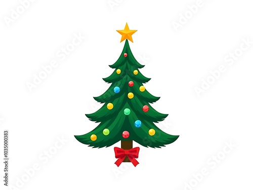 christmas tree isolated on white