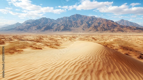 Expansive Desert Landscape with Soft Sand Dunes