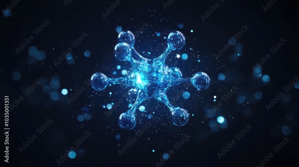 Glowing Oxygen Molecule Illustration with Space for Text - Perfect for Scientific and Educational Designs Glowing Oxygen Molecule Illustration with Space for Text - Perfect for Scientific and Educational Designs