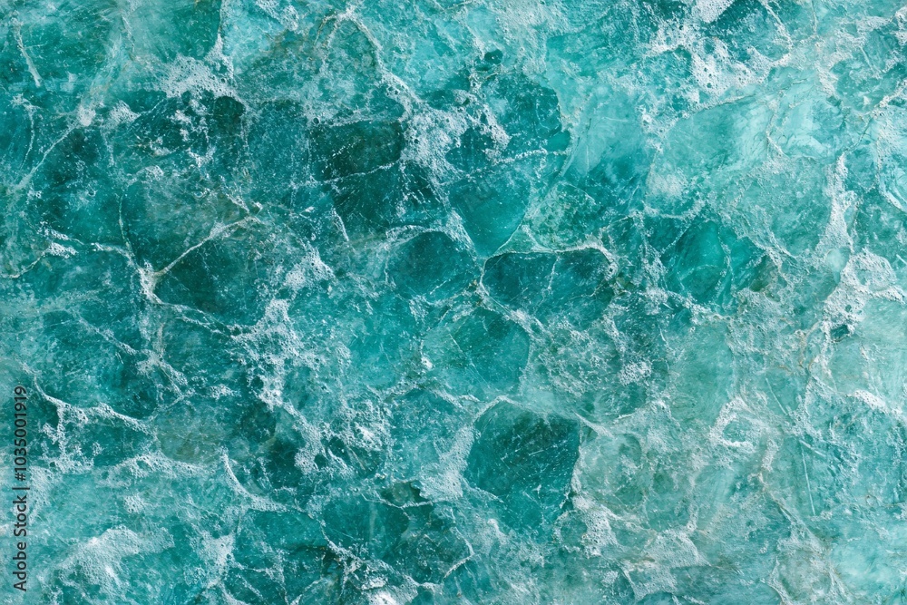 Aquamarine Crystal Texture: Close Up of a Blue-Green Gemstone