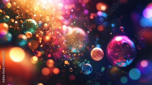 Colorful Bubbles in a Festive Atmosphere