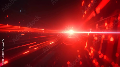 An Video showcasing an abstract background featuring vibrant lights and intersecting lines, Simulation of a particle collision event within a large hadron collider photo