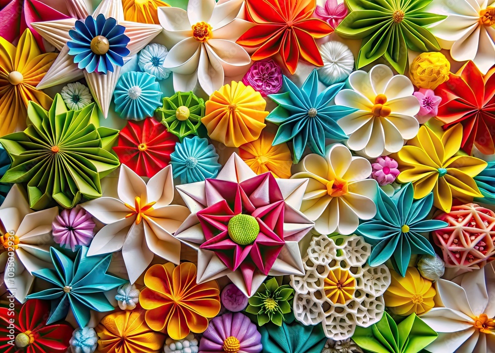 Stylish abstract origami-inspired floral pattern on a clean white background, creating an exquisite modern wallpaper art piece that harmonizes refined beauty with contemporary design principles. Stylish abstract origami-inspired floral pattern on a clean white background, creating an exquisite modern wallpaper art piece that harmonizes refined beauty with contemporary design principles.