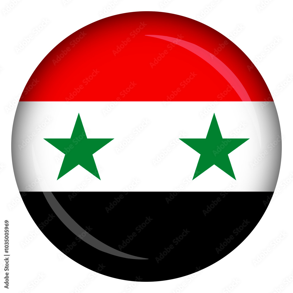 National flag of syria circle pin and badge National flag of syria circle pin and badge