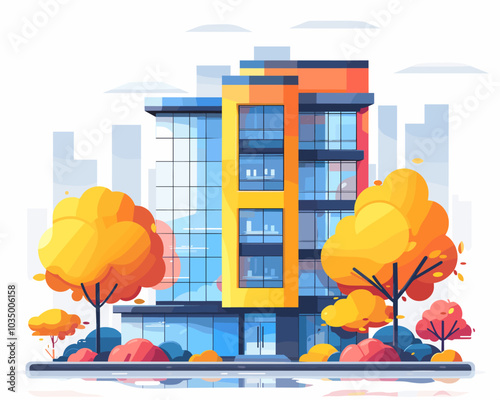 Modern house. Vector illustration of a modern house.