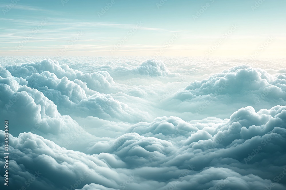 Fototapeta premium Stunning Aerial View of White Clouds in a Blue Sky